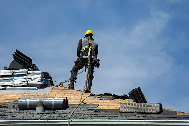 Professional Gutter Installation technician working in Sharpsburg, NC